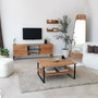 Hanah Home Neta - Oak Mesa de centro de madera maciza de pino